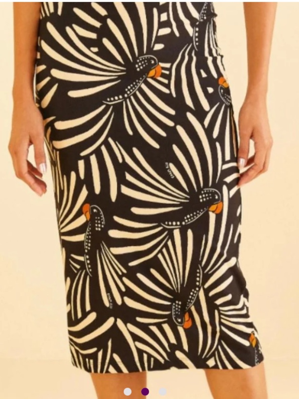 New Anthropologie Farm Rio Satin Slip Toucan Parrot Tropical Resort Midi Skirt M